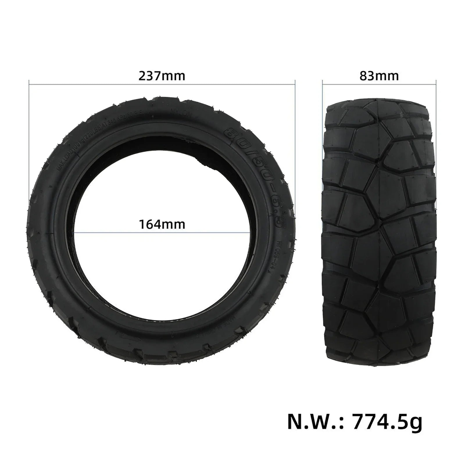 For 10inch Wheels Rubber Scooter Tyre 10inch Electric Scooter Tire Off-road Adventures Lightweight Electric Scooter Tire Oasis Select