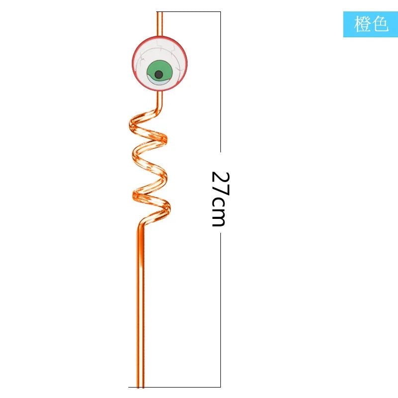 8-Pack Halloween Pumpkin Spiral Straws – Reusable Party Straws Party Drinking Straws Oasis Select
