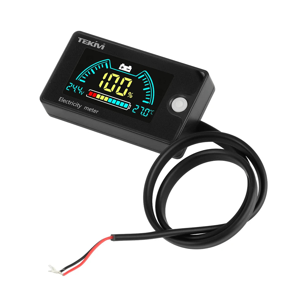 DC 8-100V LCD Digital Voltmeter Ternary/Lithium Iron Phosphate/Lead Acid Battery Capacity Indicator With Temperature Alarm Oasis Select Waterproof