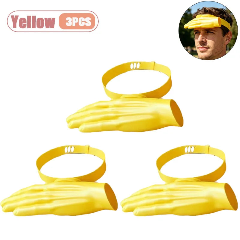 1-5PCS Funny Small Hand Size Sun Hat Novelty Mini Cap for Outdoor Beach Party UV Protection Summer Costume Accessory Oasis Select Yellow-3PCS