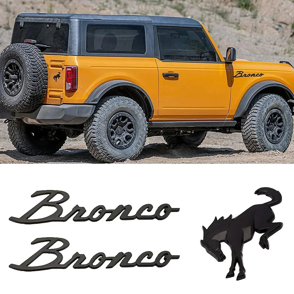 3D Decals Emblems for Bronco Fender Sticker Tail Label Letters Badge for Ford Bronco 2021 2022 2023 Bronco Sport Accessories Oasis Select Matte Black