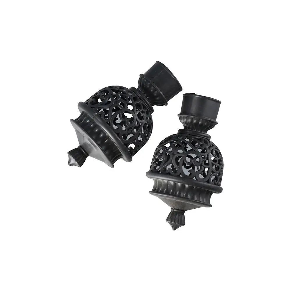 2pcs Durable Hollow Out Decorative Curtain Rod Cap Curtain Rod Head Drapery Rail Ends Curtain Accessories Oasis Select