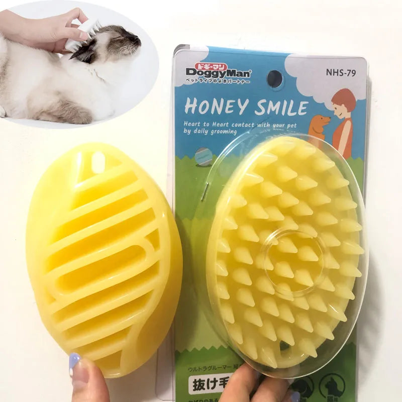 Pet Products For Dog Cat Massage Brush Combs Cleaner Puppy Hair Removal Slicker Brushes Wash Tools Soft Gentle Silicone Bristles Oasis Select