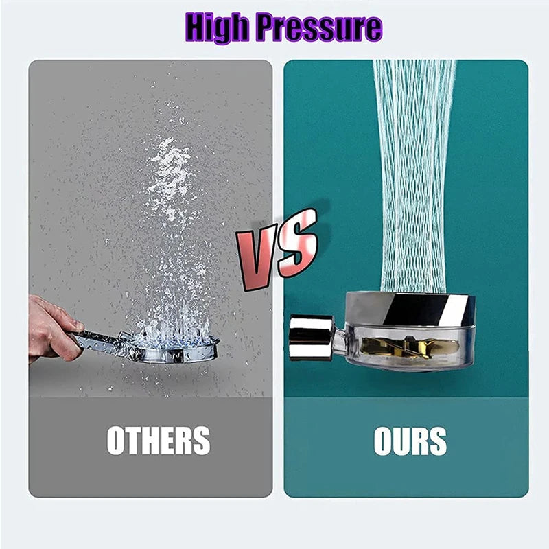 Shower Head Water Saving Flow 360 Degrees Rotating with Filter & Fan ABS Rain High Pressure Spray Nozzle Bathroom Accessories Oasis Select