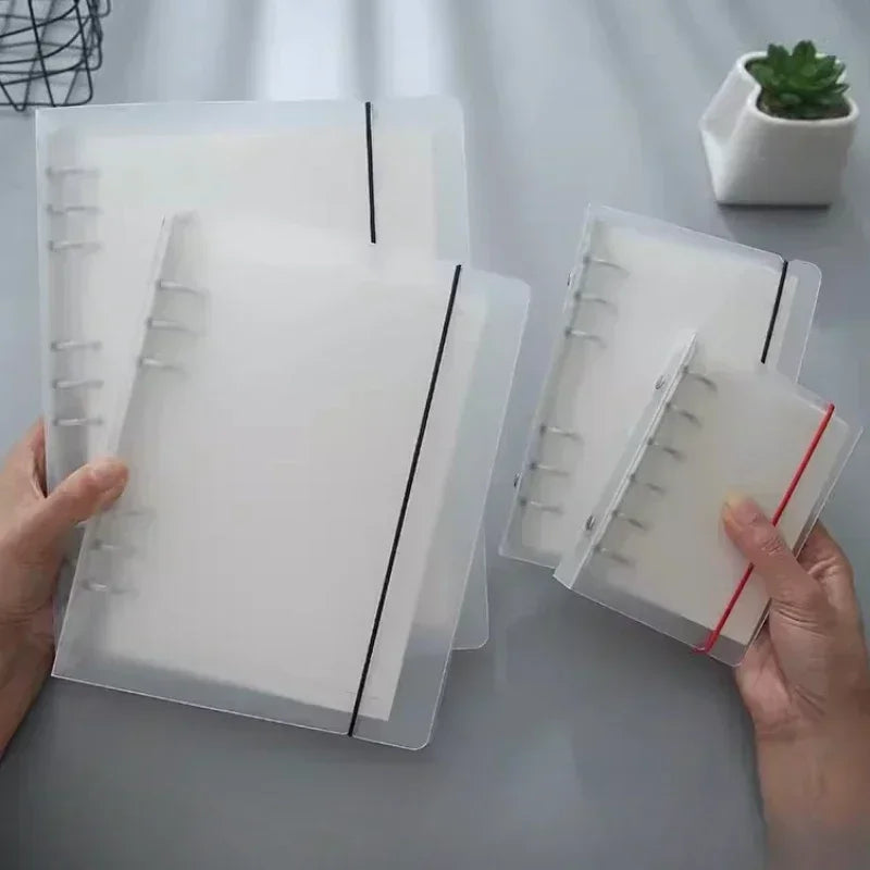 A5/6/7 Transparent Loose Leaf Binder Notebook Cover Zipper Bag Note Book Journal Planner Accessories Stationery Supplies New Oasis Select