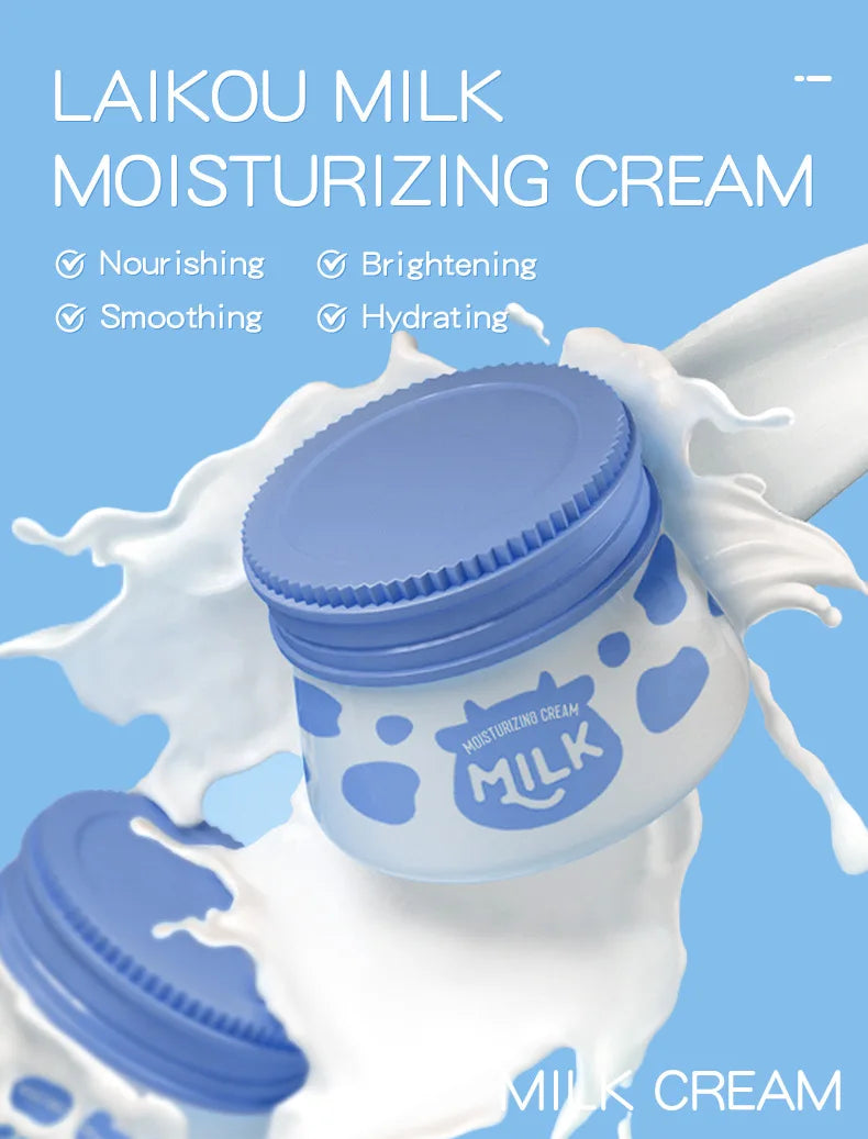 Laikou Milk Moisturizing Cream,Deep Hydration Face Cream with Milk Protein Hyaluronic Acid, Nourishing & Brightening,Lotion 55g Oasis Select