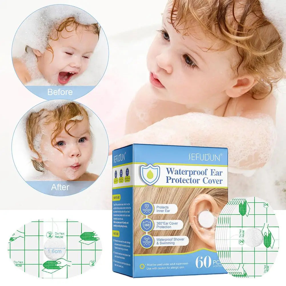 Disposable Waterproof Baby Ear Covers – 60 Pack Bath Earmuffs Baby Ear Covers Oasis Select
