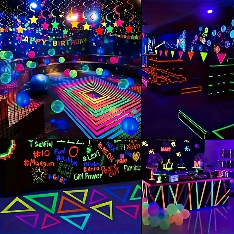 6-Color Fluorescent Tape Set – Crafts, Party & Classroom Fluorescent Craft Tape Oasis Select