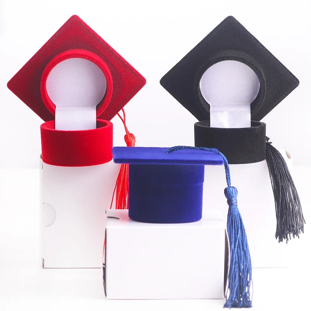 Graduation Cap Shaped Jewelry Storage Box,Graduation Season Proposal Mini Ring Box,Perfect Gift for Bachelor and Campus Souvenir Oasis Select