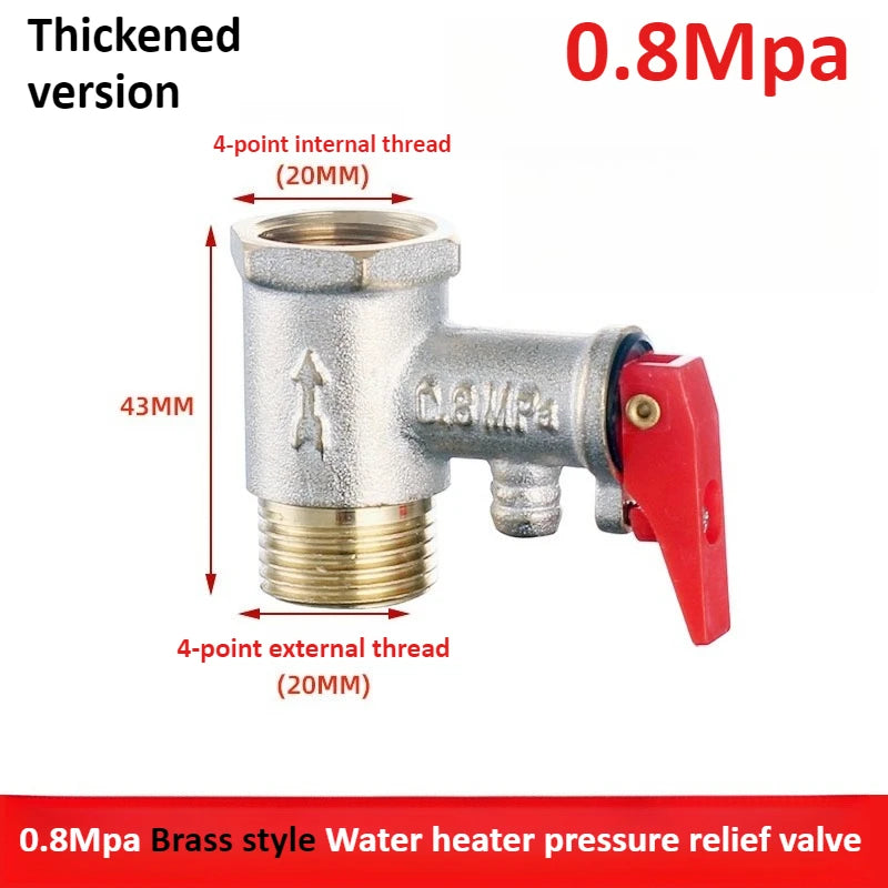 Brass Durable Adjustable Pressure Relief Valve Safety Valve Is Used To Protect Closed Water Systems From Overpressure Effects Oasis Select Copper thick 0.8Mpa