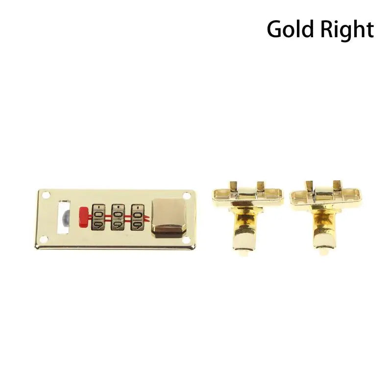 3-Digit Combination Lock 65*29mm Password Lock Latch Keyless Jewelry Wooden Box Fixed Lock Suitcase Coded Locks Hardware Oasis Select Right Gold