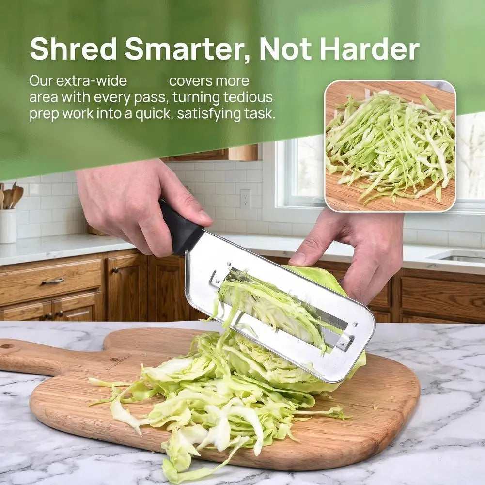 Dual-Blade Stainless Steel Cabbage Shredder & Vegetable Slicer