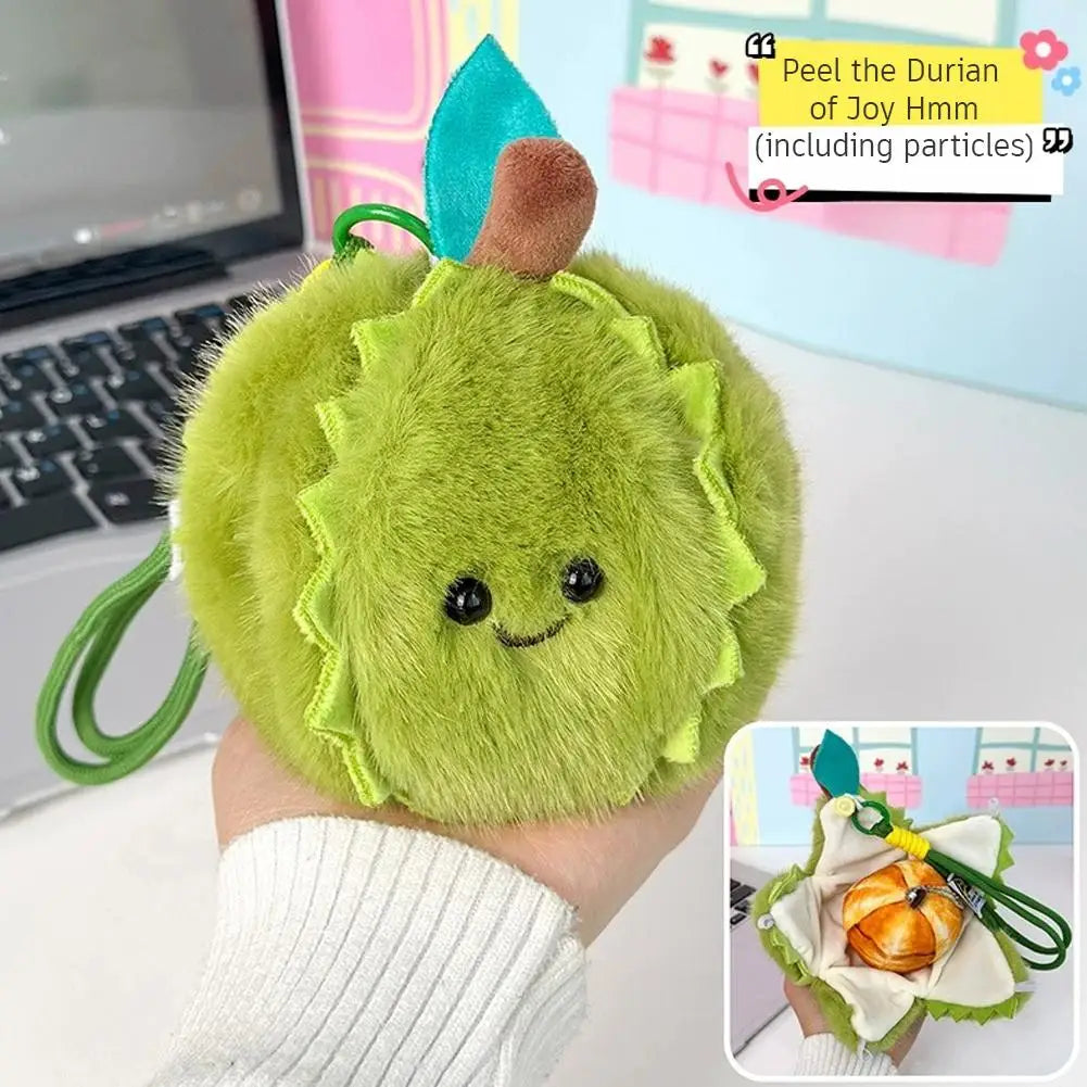 Peelable Fruit Plush Keychain – Stress Relief Toy & Bag Charm