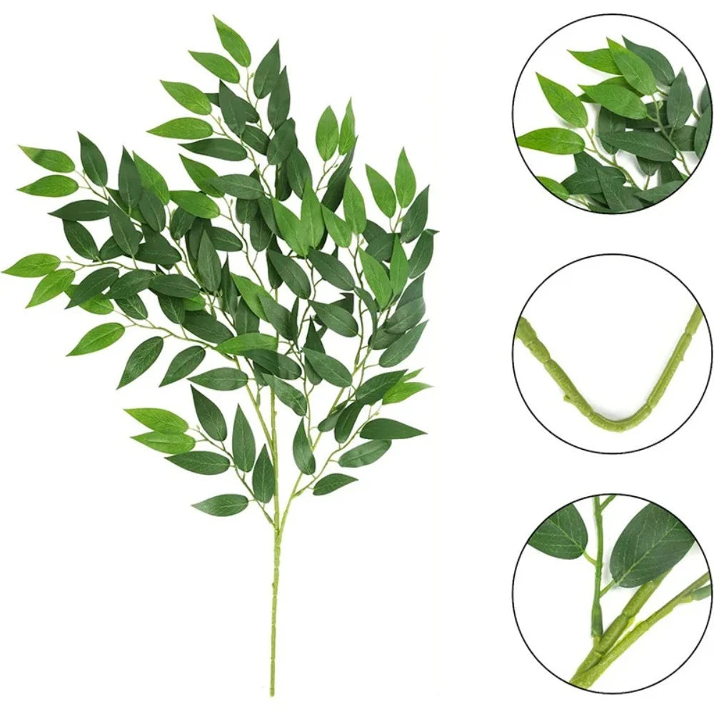 50cm Artificial Eucalyptus Branch | Faux Willow Leaf Wedding Stem