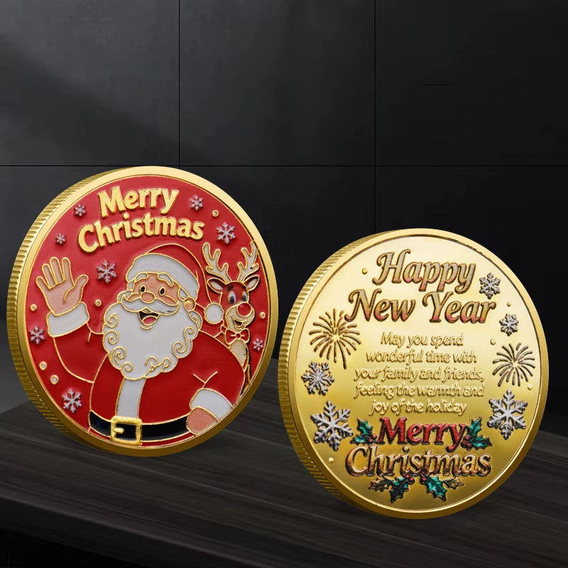 Christmas Santa Claus Collection Commemorative Medal Souvenir Coin Home Decoration Gift Oasis Select A5