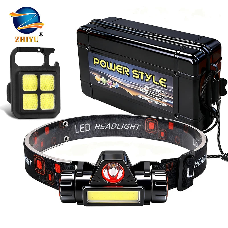 ZHIYU COB LED Rechargeable Headlamp – Magnetic, IPX4, 300 Lumens
