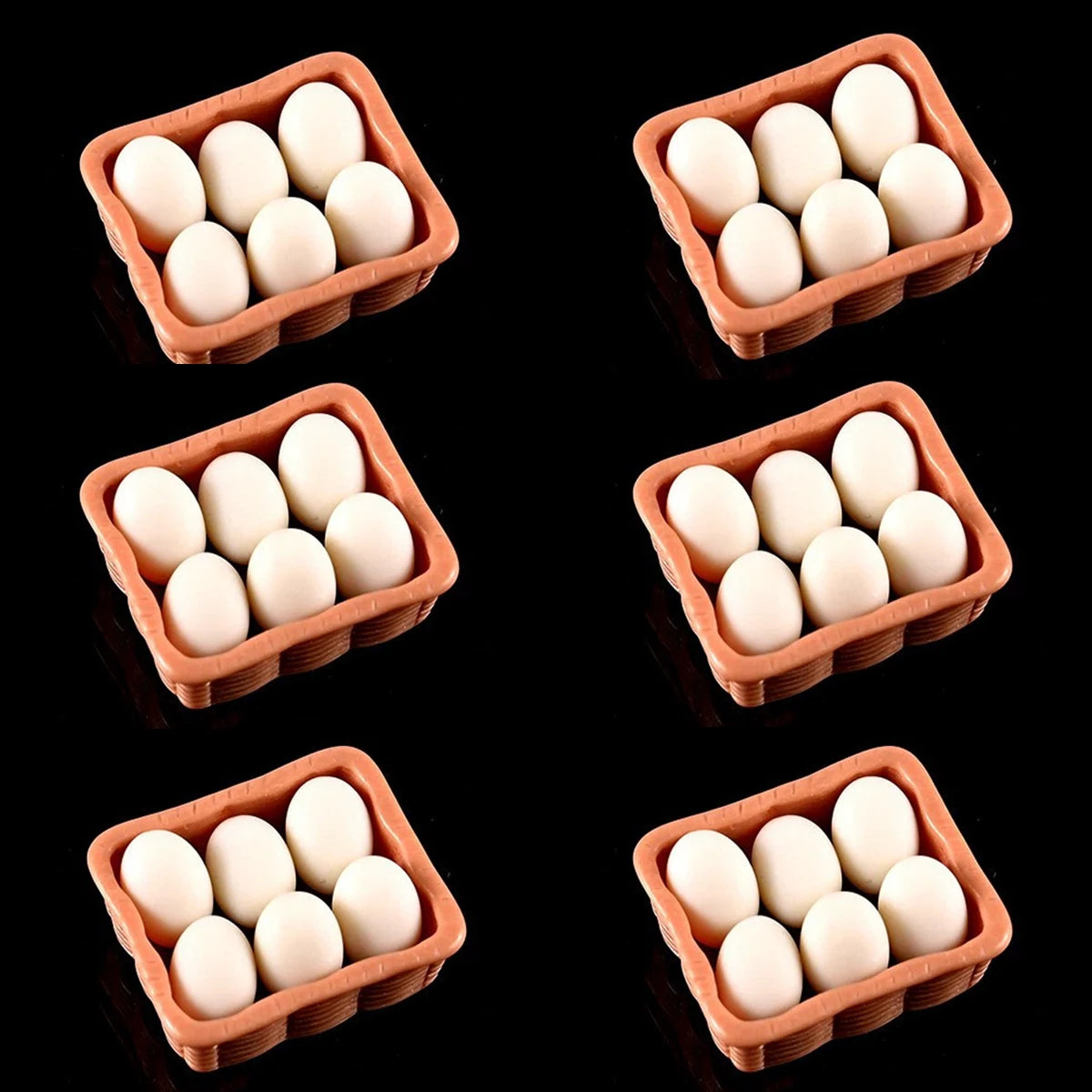Miniature egg carton simulation decoration 1:12 dollhouse kitchen accessories shooting scene props, decorative ornaments Oasis Select 6 sets of white