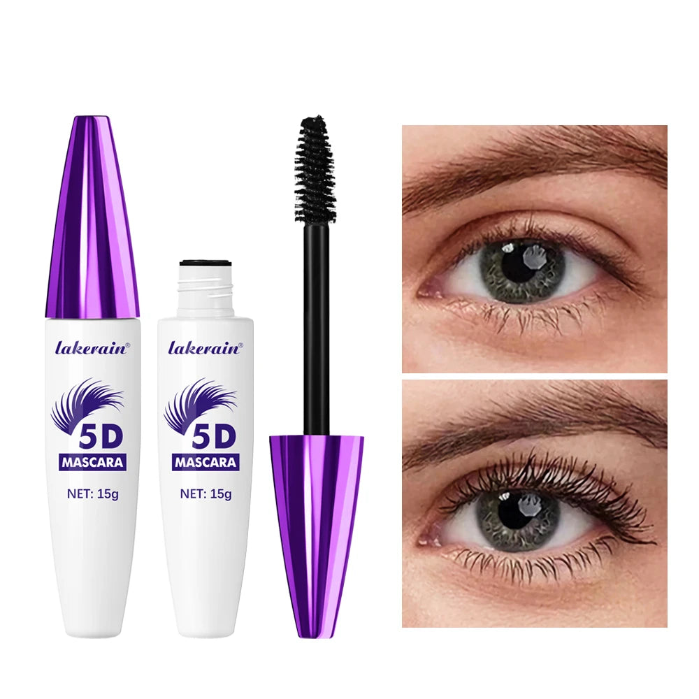 5D Black Mascara Long-Lasting Wear Waterproof Lengthening Lashes Mascara Voluminous Curling Eyelashes Eye Makeup Daily Party Use Oasis Select