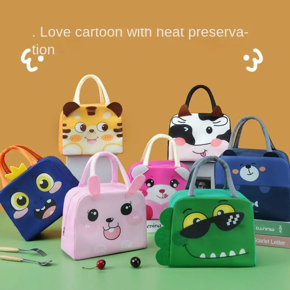 Portable Cartoon Stereoscopic Lunch Bag Thermal Thermal Bag Insulated Lunch Box Bags Lunch Box Accessories Oxford Cloth Tote Bag Oasis Select