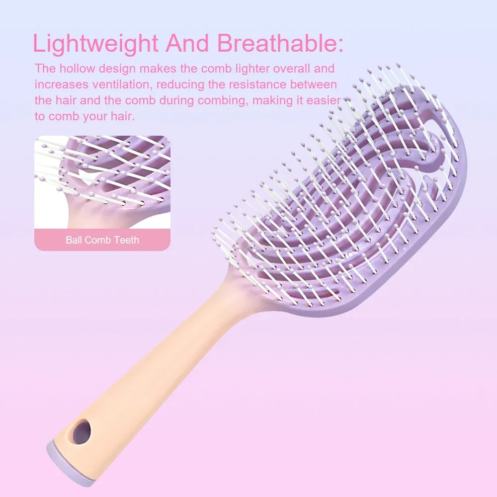 Hollow Hair Brush – Anti-Static Scalp Massage, All Hair Types Hair Brush Oasis Select