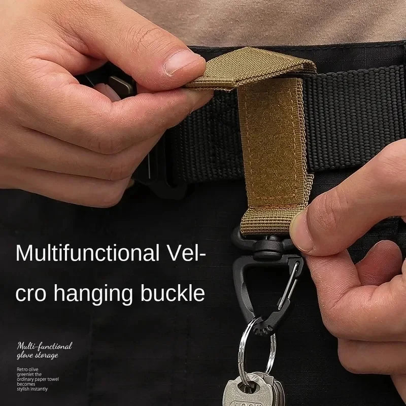 2/4Pcs Tactical Hanging Key Hook Clip Clamp Buckle Nylon Webbing Molle Belt Carabiner Outdoor Strap Climbing Accessories Oasis Select