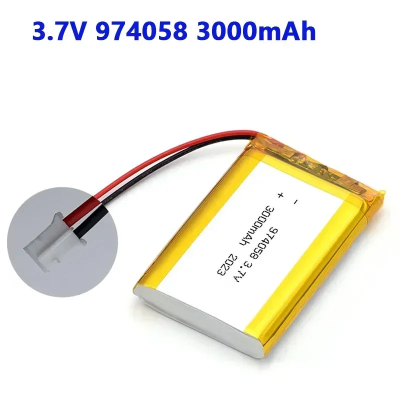 974058 3.7V 3000mAh Lipo Battery Lithium Polymer Batteries for Massage Meter GPS Navigator Aeromodelling Rechargeable Cell PH2.0 Oasis Select