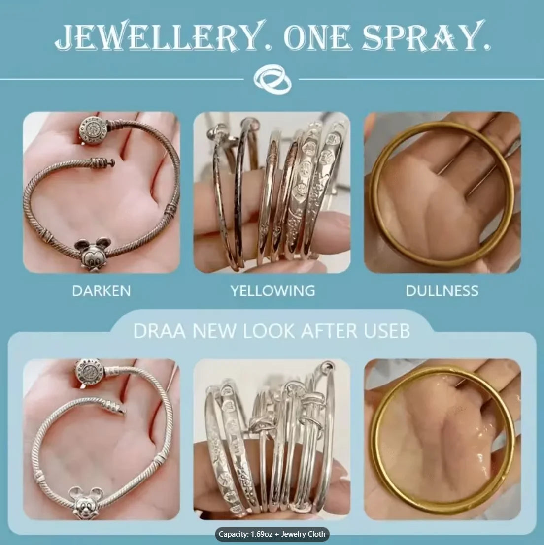 Jewelry Polishing Spray & Cloth – Gold, Silver & Diamond Cleaner
