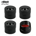4PCS Tire Valve Caps with O Rubber Ring, Valve Stem Caps, Universal Stem Covers for Cars, SUVs, Bike, Trucks, Motorcycles Oasis Select Black