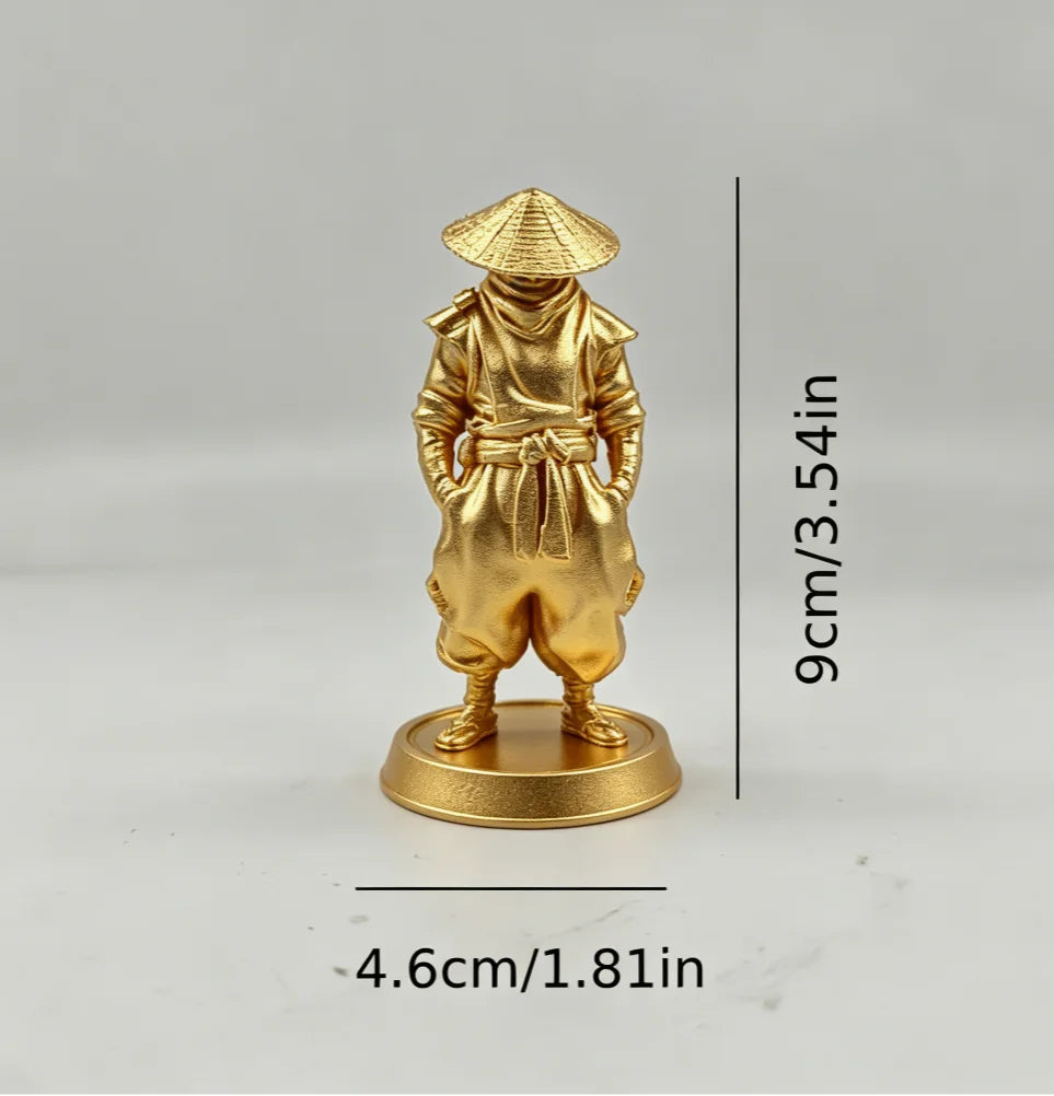 Japanese Samurai Figurine Traditional Retro Samurai Style Statue Zen Warrior Ornaments for Home Office Desk Tea Room Shelf Decor Oasis Select Standing Ninja 2 9x5.2x4.7cm