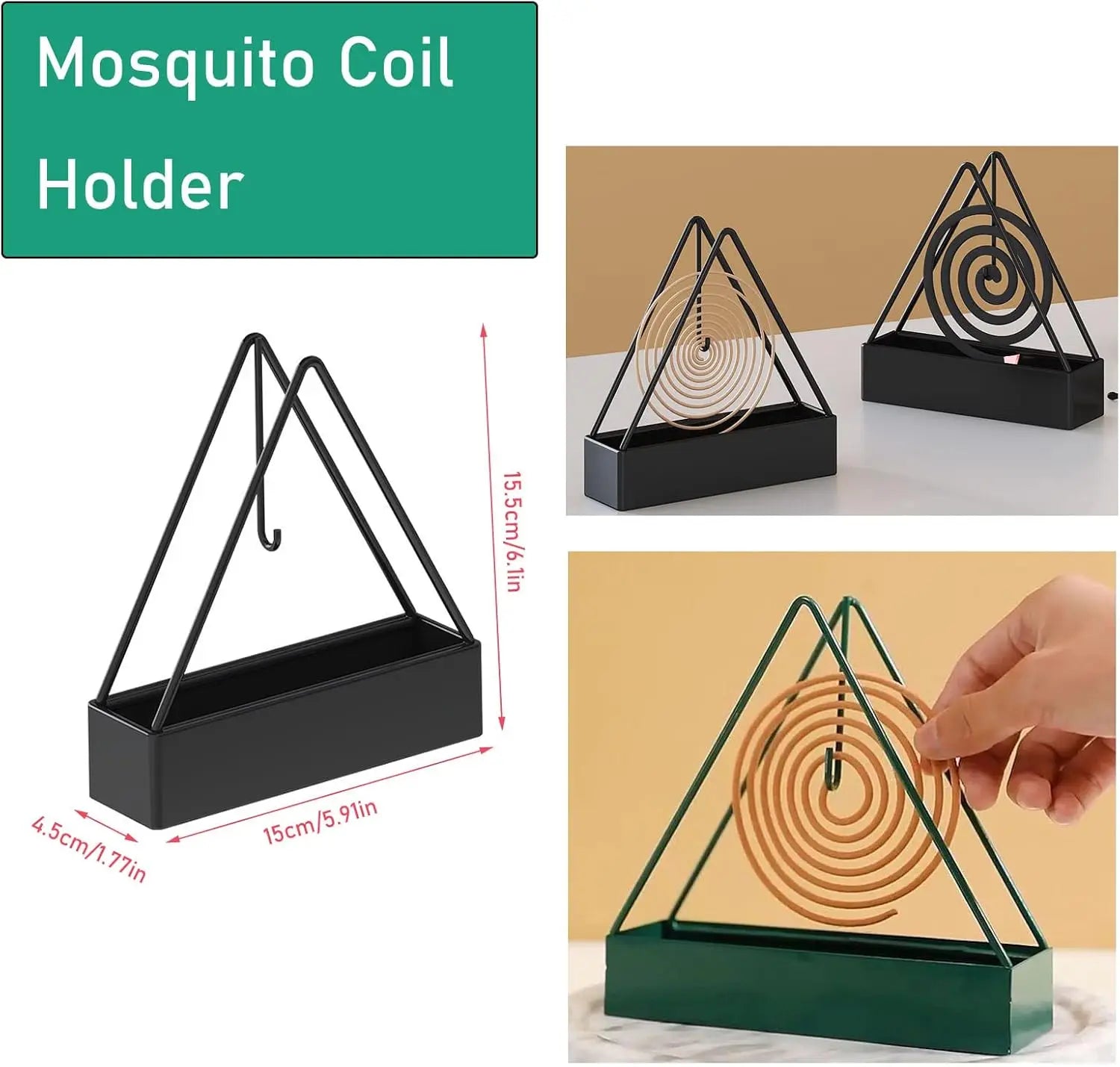 1/2PCS Portable Mosquito Coil Holder Metal Incense Burner With Fireproof Ash Tray Outdoor Camping Patio Balcony Summer Oasis Select
