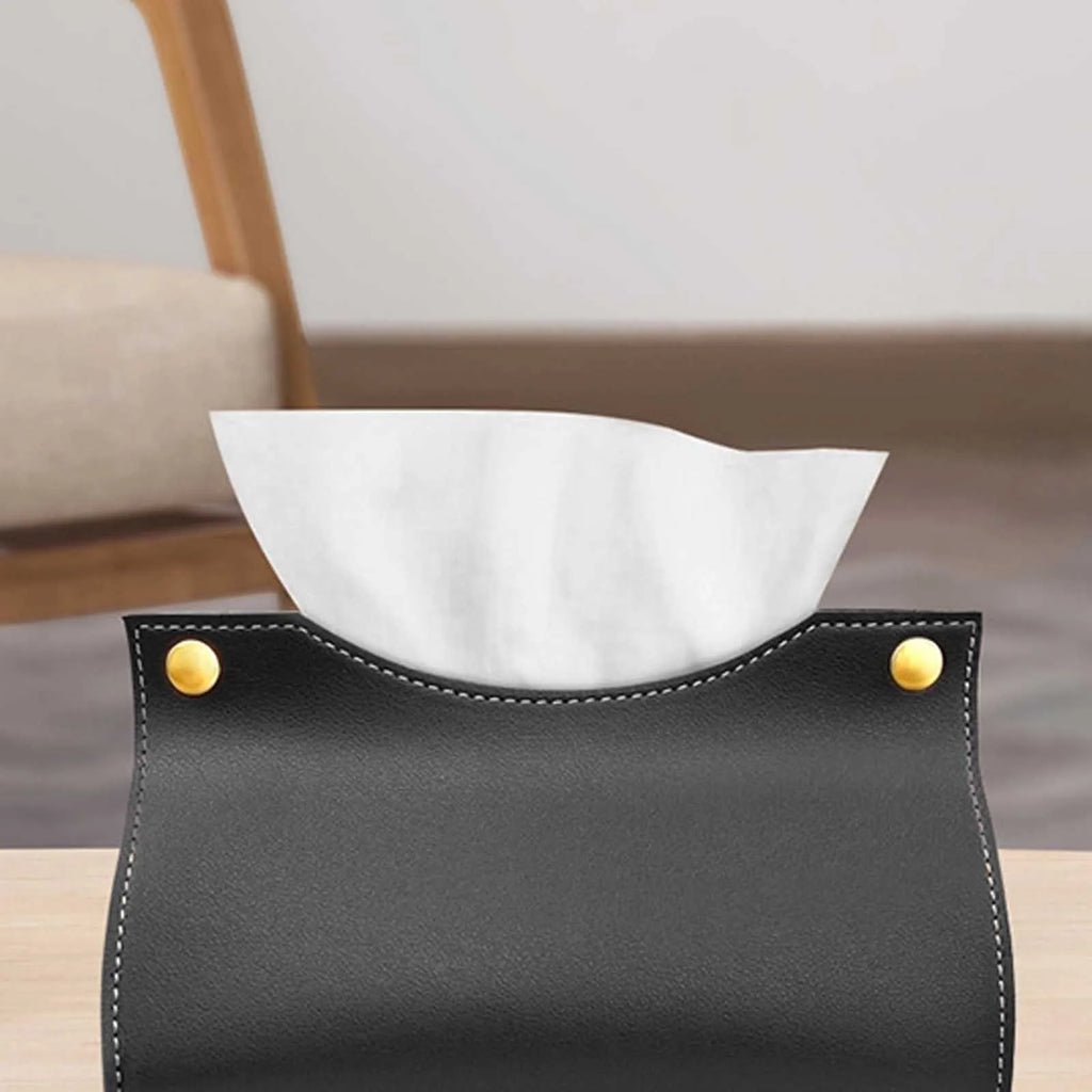 Tissue Box Holder Home Living Room Coffee Table Desktop Simple Napkin Box Kitchen Storage Paper Box PU Leather Organizers Oasis Select