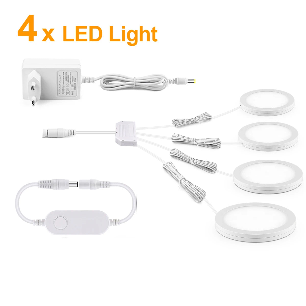 Smart Home Zigbee Tuya Voice Control LED Light For SmartThings Alexa Google,Kitchen Dimmable 12V Panel Lamp Wall Ceiling Decor Oasis Select 4x LED Light White