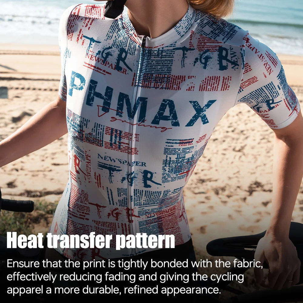 PHMAX New Women Cycling Jersey Short Sleeve Breathable Quick Dry Road Bike Shirt with 3 Pockets Bicycle maillot Cycling Clothing Oasis Select