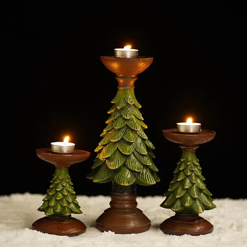 Christmas Tree Candlestick Home Restaurant Counter Desktop Christmas Atmosphere Christmas Decoration Candle Display Oasis Select