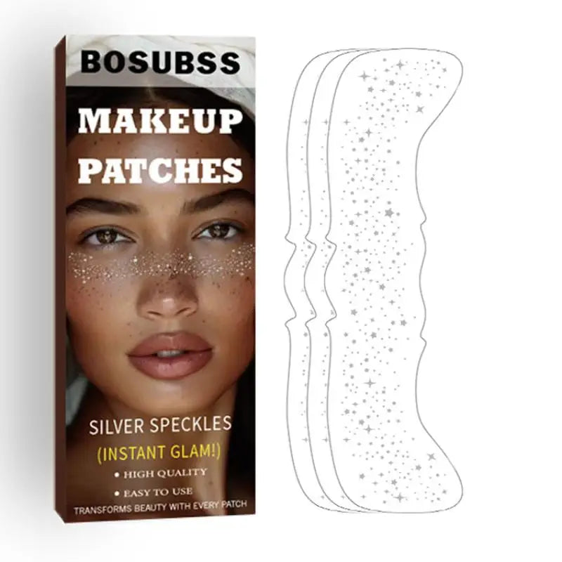 6/3pcs/set - Silver Star Sparkling Spot Tattoo Sticker Facial Stickers Easy to Create Natural Freckle Makeup Beauty Makeup Oasis Select 3pcs