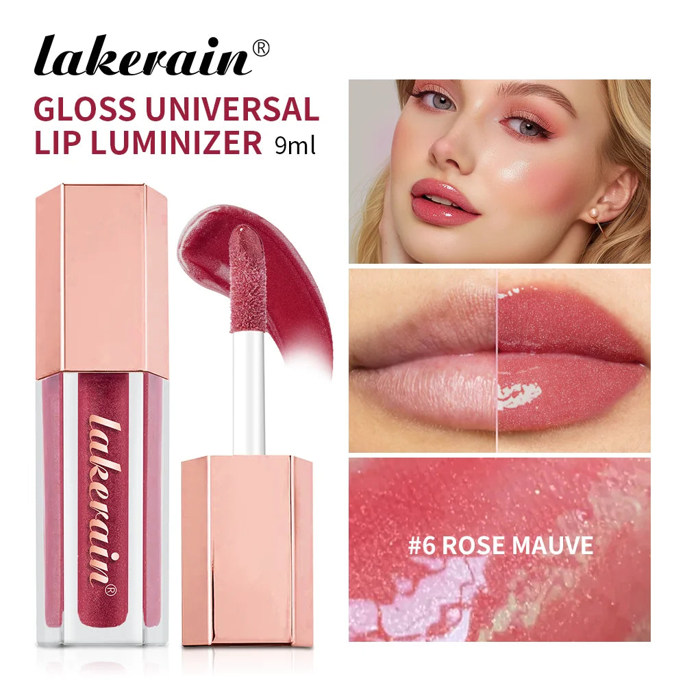 8-Color Liquid Light Glitter Lip Glaze Long-lasting Deep Moisturizing Lip Gloss Reduce Lips Lines Slight Shimmer Makeup Lip Oil Oasis Select