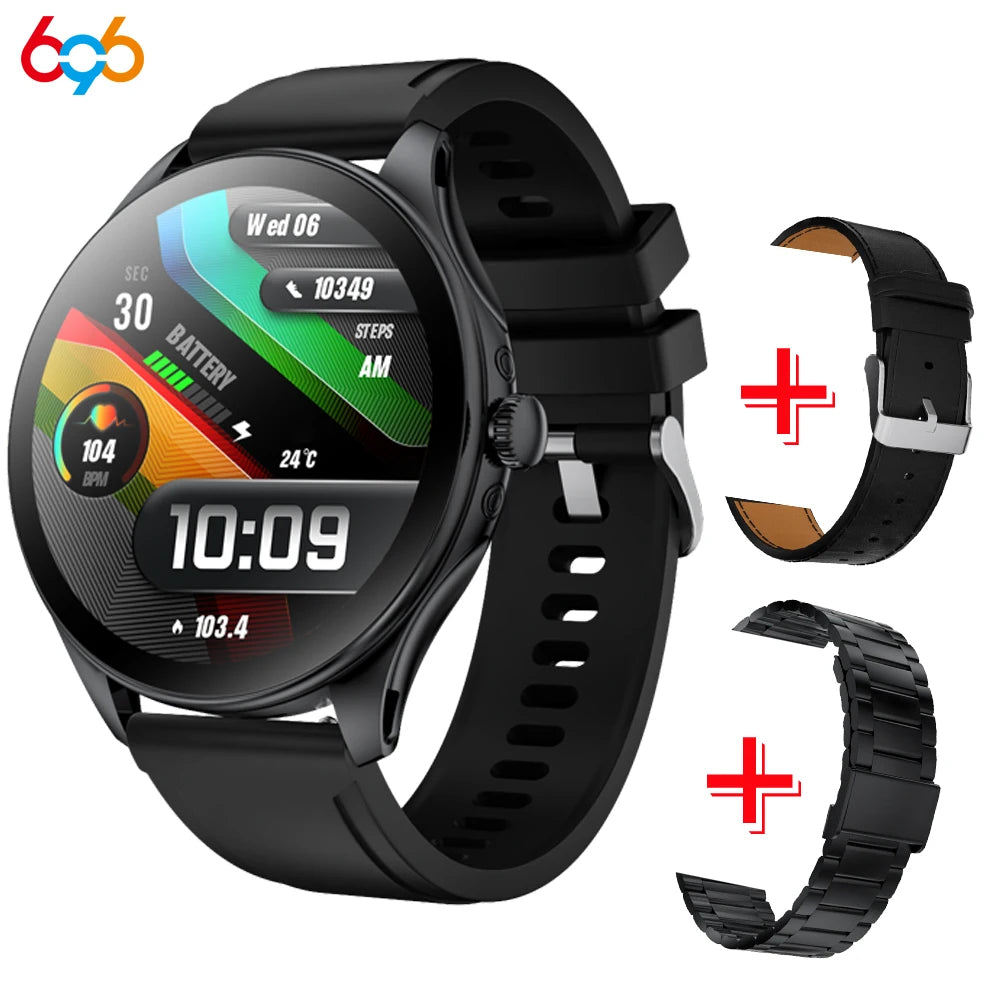 Fashion Round Bracelet AMOLED Screen Blue Tooth Call Smartwatch Women Health Monitor Music Sports Smart Watch Lady Waterproof Oasis Select BKBKS