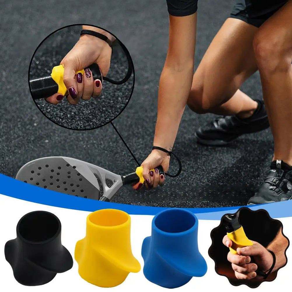 3 Colors Available Tennis Grip Corrector Soft Silicone Anti-Slip Ergonomic Comfort Handle Grip Corrector Training Device Oasis Select