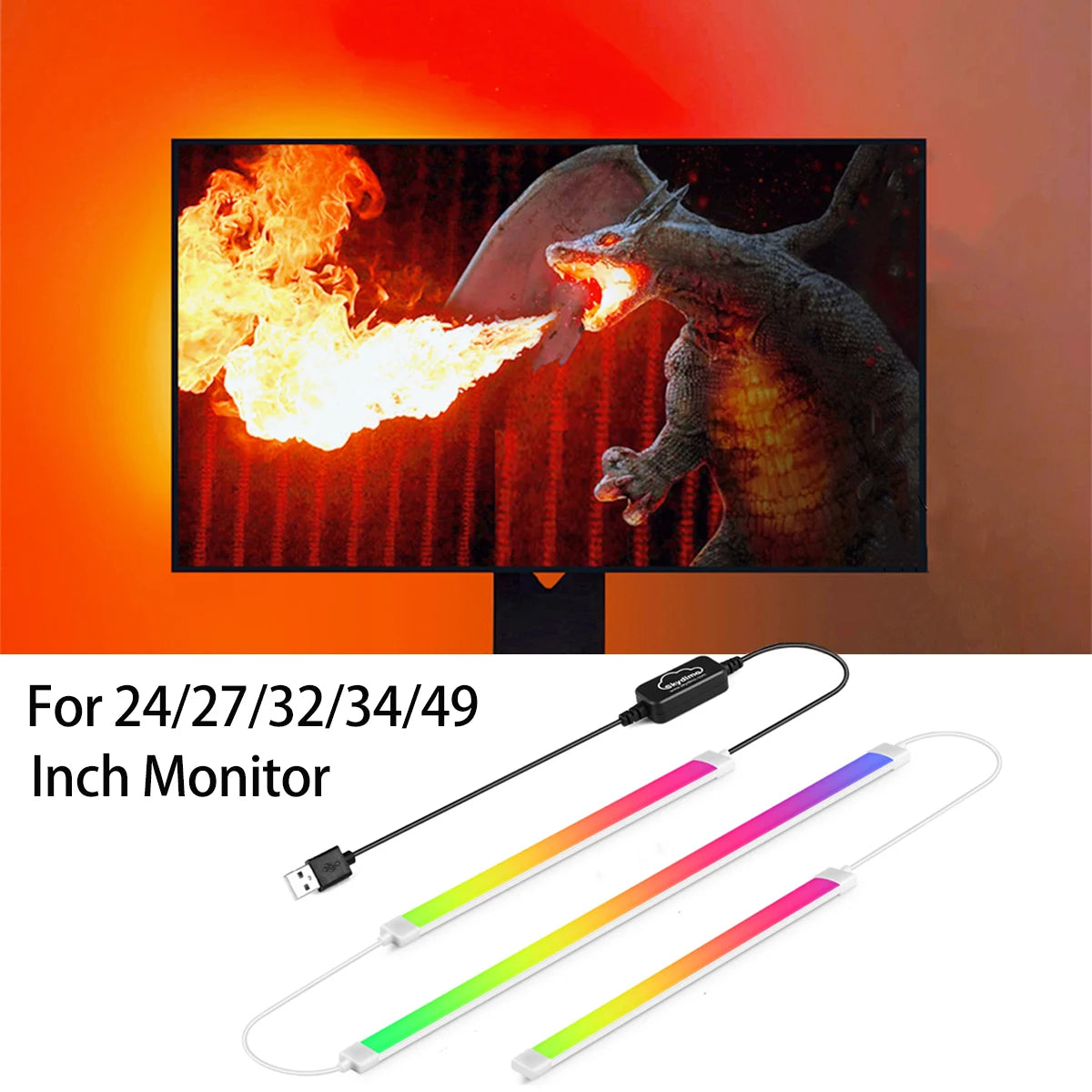 Monitor Ambilight Lights PC Display Gamer Ambient RGBIC Strip Desktop Computer Screen LED Backlight 5V USB Software Control Oasis Select