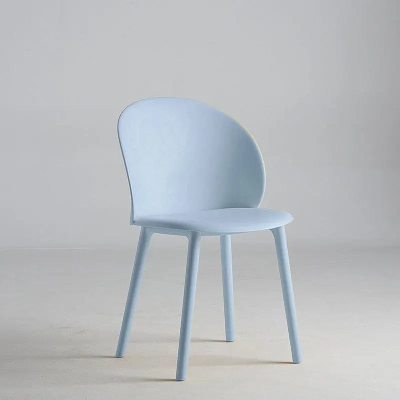 Plastic Designer Dining Chair Home Simple Backrest Stool Internet celebrity Dopamine Color Makeup Desk Dining Table and Chair Oasis Select Gray blue 2 pieces 1