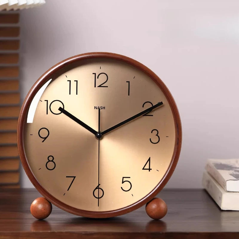 Vintage Light Luxury Solid Wood Clock Living Room New Home Pendant Clock Desktop Pendant Placement Oasis Select