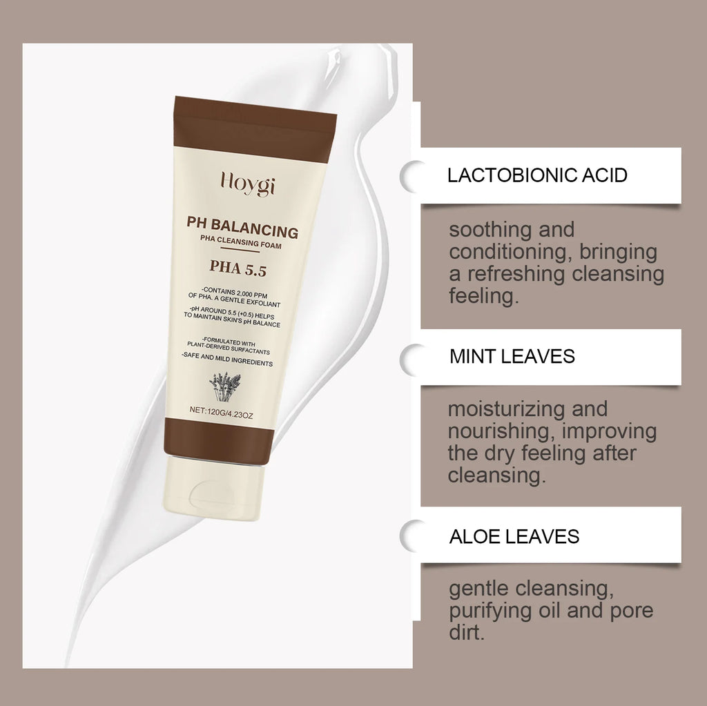 Hydrating Cleansing Foam, Gentle Face Wash with Aloe & Mint for Sensitive Skin, Refreshing Non-Drying Formula Oasis Select