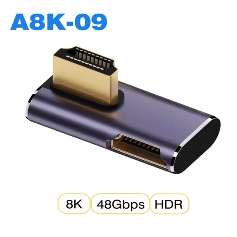 HDMI2.1 Cable Adapter HDMI Male to Female Converter Adapter Support 8K 60Hz 4K 120Hz 48Gbps For HDTV Computer Laptop Monitor Oasis Select A8K-09