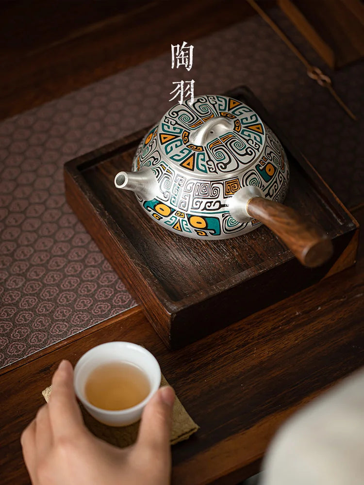 Silver tea set Sterling silver Japanese side teapot fair cup tea set silver health care anti-scalding tea infuser Oasis Select