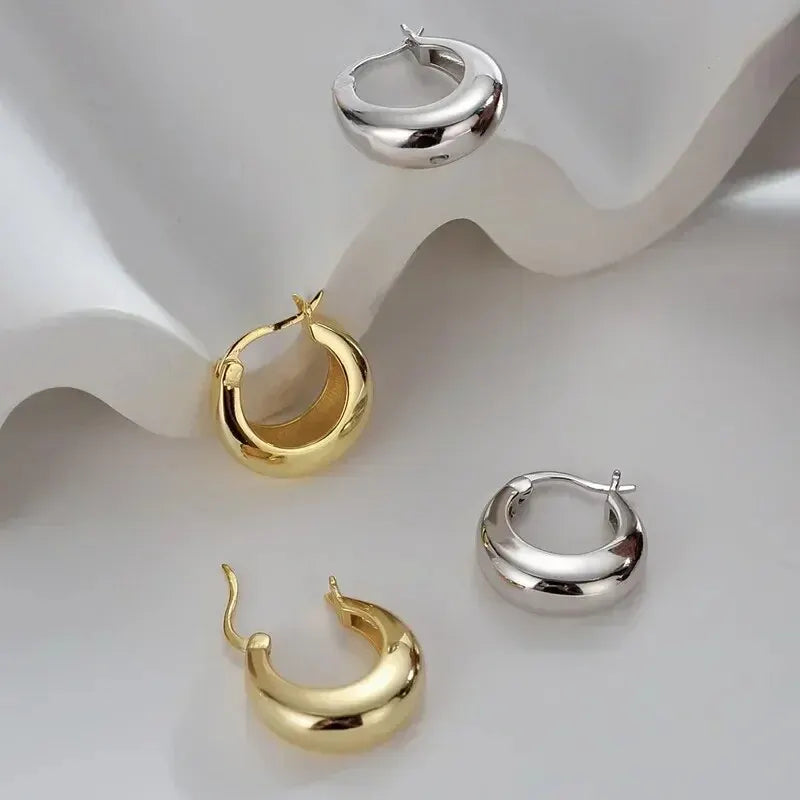 925 Sterling Silver Korean Geometric Hoop Earrings – Women Hoop Earrings Oasis Select
