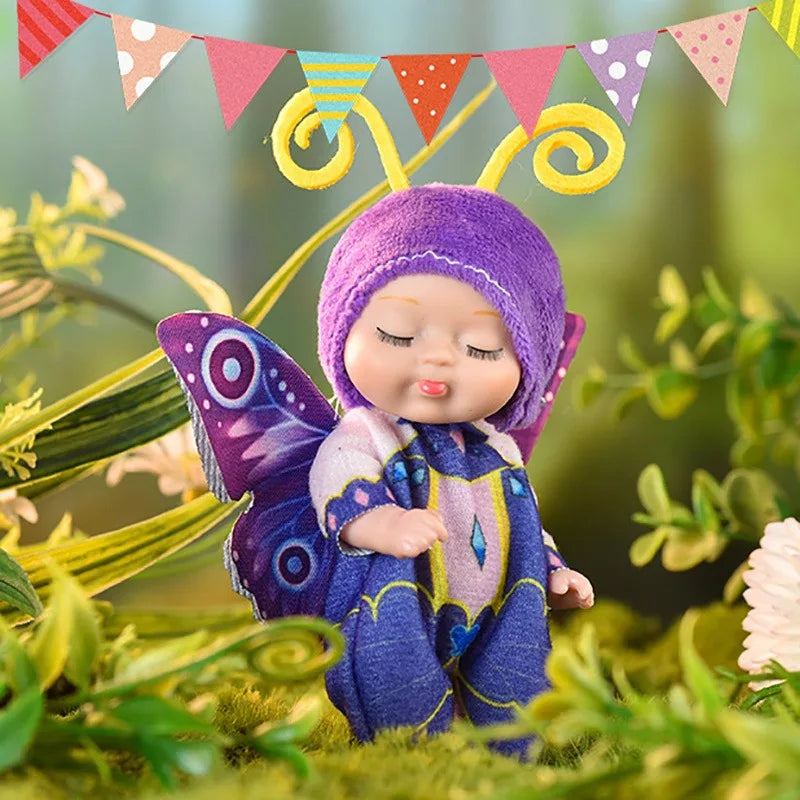Sleeping Mini Reborn Baby Dolls Lifelike Cute Adorable Dolls with Butterfly Fox Sunflower Outfits Playset Kids Gift Toy Oasis Select