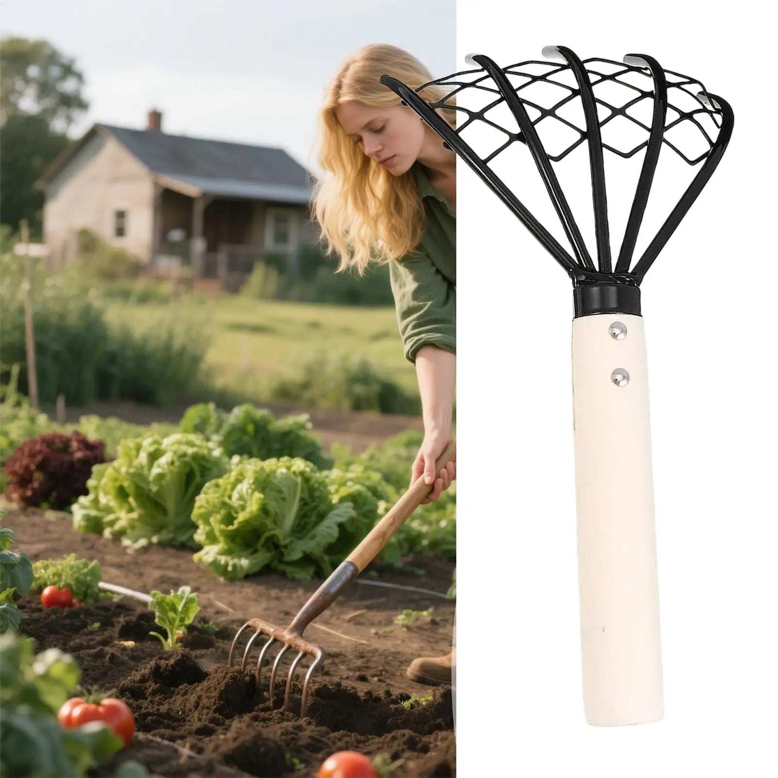 Rakes for Gardening 5 Tine Claw Rake and Cultivator Manual Cultivator Digger Tool with Ergonomic Grip for Weeding Soil Dirt Sand Oasis Select