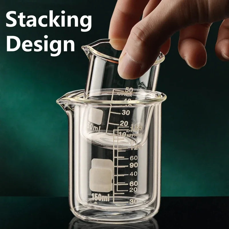 50-1000ml Combination Set High Borosilicate Glass Measuring Cup Clear Scale Cup Laboratory Beaker Kitchen Baking Measuring Mugs Oasis Select