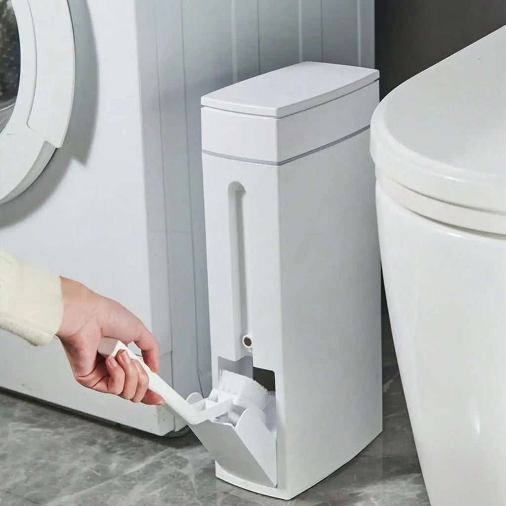 Bathroom Trash Can Bathroom Trash Can Toilet Brush Combo Save Space Small Trash Can Lid Bathroom Accessories Narrow Garbage Can Oasis Select