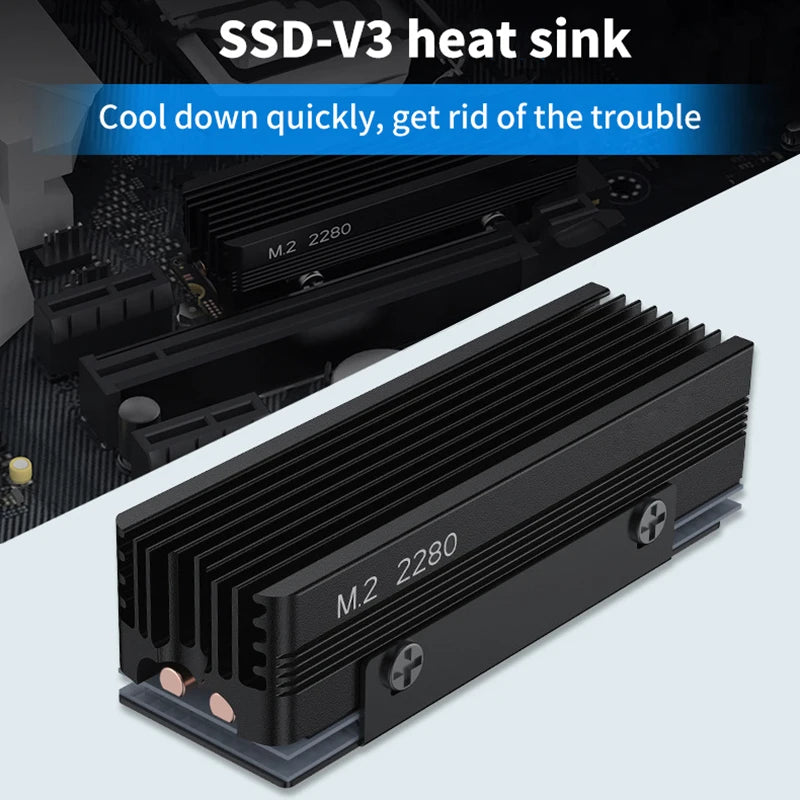 All-Aluminum Grilled Vest M.2 SSD-V3 2280 Solid State Drive; High-Efficient NVME with Dual Heat Pipe for Gamers. Oasis Select